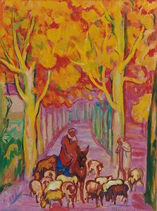 AUGUSTIN FERRANDO 1880-1957 Route en automne